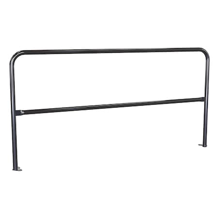 Vestil Steel Pipe Safety Railing with Welded Baseplate 7 Ft. Length Black VDKR-7-BP-BK